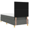 vidaXL Box Spring Bed with Headboard Dark grey 100 x 200 cm Fabric