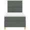 vidaXL Box Spring Bed with Headboard Dark grey 100 x 200 cm Fabric