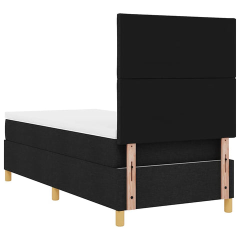 vidaXL Box Spring Bed with Headboard Black 100 x 200 cm Fabric