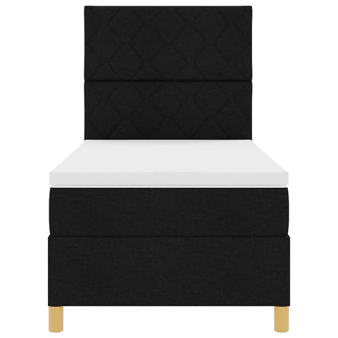 vidaXL Box Spring Bed with Headboard Black 100 x 200 cm Fabric