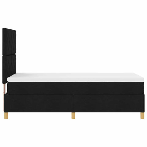 vidaXL Box Spring Bed with Headboard Black 100 x 200 cm Fabric