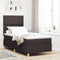 vidaXL Box Spring Bed with Headboard Dark brown 100 x 200 cm Fabric