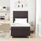 vidaXL Box Spring Bed with Headboard Dark brown 100 x 200 cm Fabric