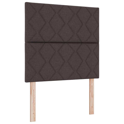 vidaXL Box Spring Bed with Headboard Dark brown 100 x 200 cm Fabric