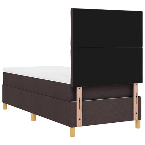 vidaXL Box Spring Bed with Headboard Dark brown 100 x 200 cm Fabric