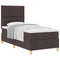 vidaXL Box Spring Bed with Headboard Dark brown 100 x 200 cm Fabric