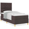 vidaXL Box Spring Bed with Headboard Dark brown 100 x 200 cm Fabric