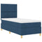 vidaXL Box Spring Bed with Headboard Blue 100 x 200 cm Fabric