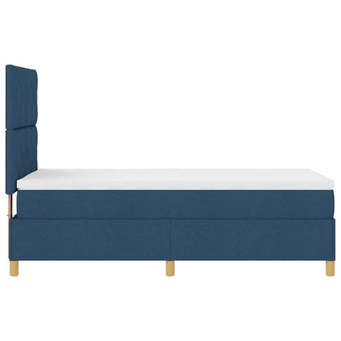 vidaXL Box Spring Bed with Headboard Blue 100 x 200 cm Fabric