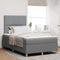vidaXL Box Spring Bed with Headboard Light grey 120 x 190 cm Fabric