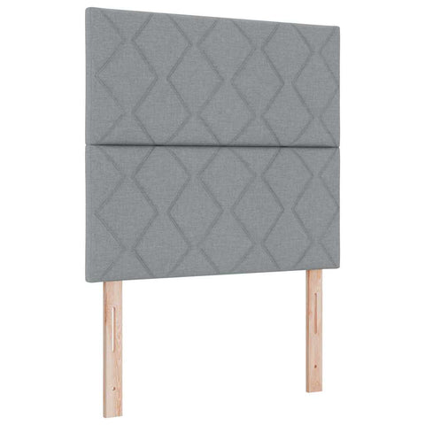 vidaXL Box Spring Bed with Headboard Light grey 120 x 190 cm Fabric