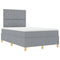 vidaXL Box Spring Bed with Headboard Light grey 120 x 190 cm Fabric