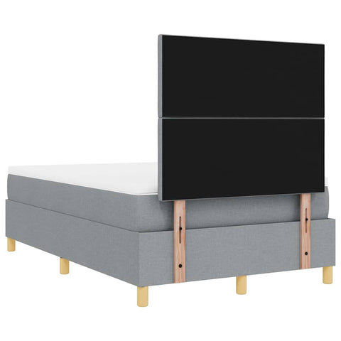 vidaXL Box Spring Bed with Headboard Light grey 120 x 190 cm Fabric