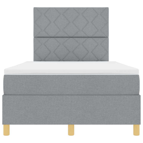 vidaXL Box Spring Bed with Headboard Light grey 120 x 190 cm Fabric