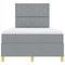 vidaXL Box Spring Bed with Headboard Light grey 120 x 190 cm Fabric