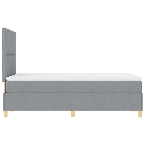 vidaXL Box Spring Bed with Headboard Light grey 120 x 190 cm Fabric