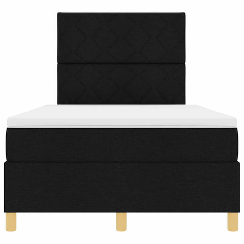 vidaXL Box Spring Bed with Headboard Black 120 x 190 cm Fabric