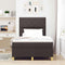 vidaXL Box Spring Bed with Headboard Dark brown 120 x 190 cm Fabric