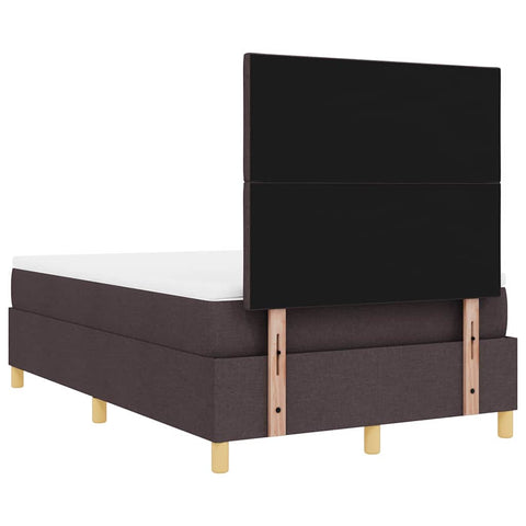 vidaXL Box Spring Bed with Headboard Dark brown 120 x 190 cm Fabric