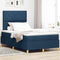vidaXL Box Spring Bed with Headboard Blue 120 x 190 cm Fabric