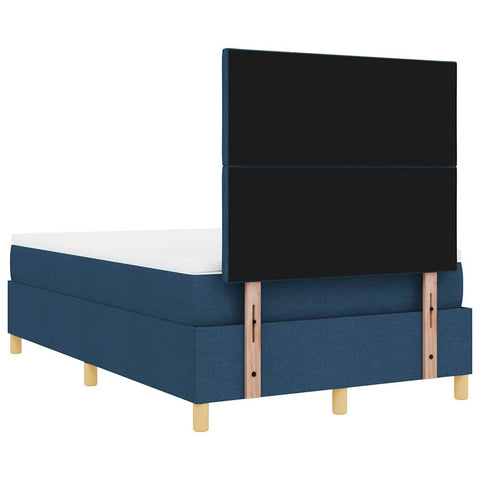 vidaXL Box Spring Bed with Headboard Blue 120 x 190 cm Fabric