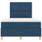 vidaXL Box Spring Bed with Headboard Blue 120 x 190 cm Fabric