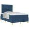vidaXL Box Spring Bed with Headboard Blue 120 x 190 cm Fabric