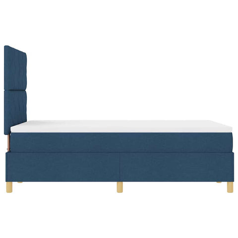 vidaXL Box Spring Bed with Headboard Blue 120 x 190 cm Fabric