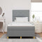 vidaXL Box Spring Bed with Headboard Light grey 120 x 200 cm Fabric