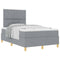 vidaXL Box Spring Bed with Headboard Light grey 120 x 200 cm Fabric