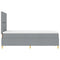 vidaXL Box Spring Bed with Headboard Light grey 120 x 200 cm Fabric