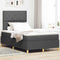 vidaXL Box Spring Bed with Headboard Dark grey 120 x 200 cm Fabric