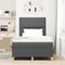 vidaXL Box Spring Bed with Headboard Dark grey 120 x 200 cm Fabric