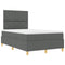 vidaXL Box Spring Bed with Headboard Dark grey 120 x 200 cm Fabric