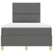 vidaXL Box Spring Bed with Headboard Dark grey 120 x 200 cm Fabric