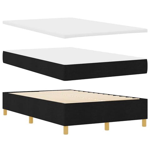 vidaXL Box Spring Bed with Headboard Black 120 x 200 cm Fabric