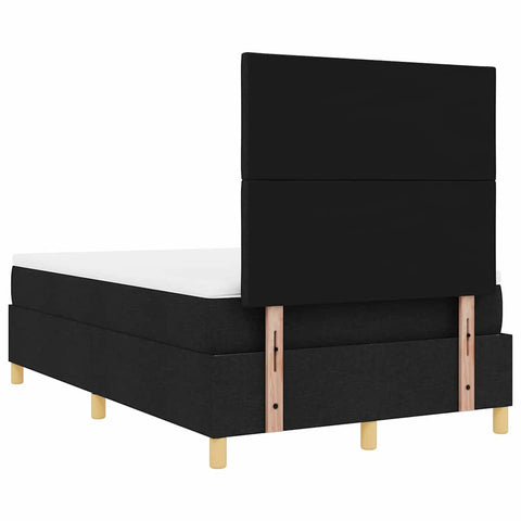vidaXL Box Spring Bed with Headboard Black 120 x 200 cm Fabric