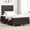 vidaXL Box Spring Bed with Headboard Dark brown 120 x 200 cm Fabric