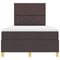 vidaXL Box Spring Bed with Headboard Dark brown 120 x 200 cm Fabric