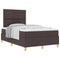 vidaXL Box Spring Bed with Headboard Dark brown 120 x 200 cm Fabric