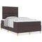 vidaXL Box Spring Bed with Headboard Dark brown 120 x 200 cm Fabric