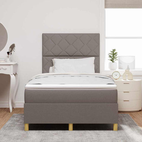 vidaXL Box Spring Bed with Headboard Taupe 120 x 200 cm Fabric