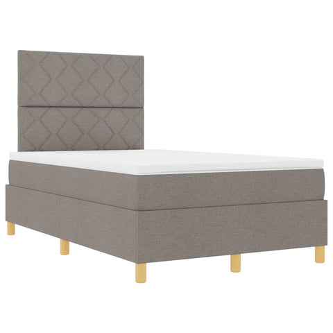 vidaXL Box Spring Bed with Headboard Taupe 120 x 200 cm Fabric
