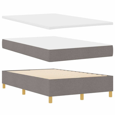 vidaXL Box Spring Bed with Headboard Taupe 120 x 200 cm Fabric