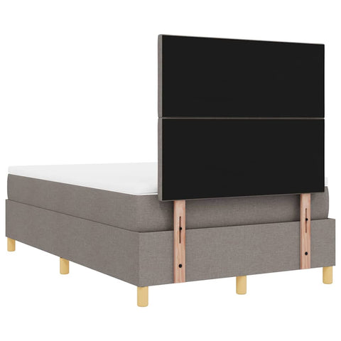 vidaXL Box Spring Bed with Headboard Taupe 120 x 200 cm Fabric