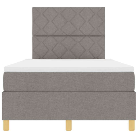 vidaXL Box Spring Bed with Headboard Taupe 120 x 200 cm Fabric