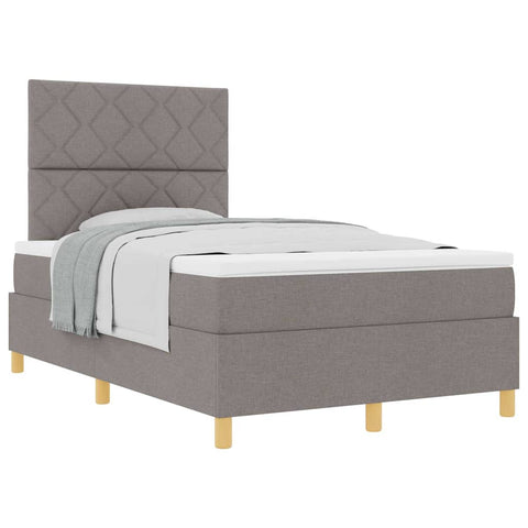 vidaXL Box Spring Bed with Headboard Taupe 120 x 200 cm Fabric