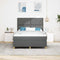 vidaXL Box Spring Bed with Headboard Dark grey 140 x 190 cm Fabric