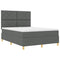 vidaXL Box Spring Bed with Headboard Dark grey 140 x 190 cm Fabric