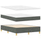 vidaXL Box Spring Bed with Headboard Dark grey 140 x 190 cm Fabric